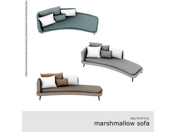 Alpha [algu] marshmallow sofa - The Sims 4 Custom Content