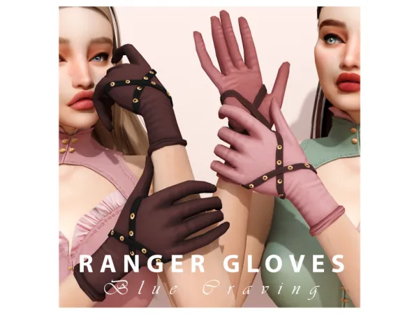 Alpha Blue Craving Ranger gloves - The Sims 4 Custom Content