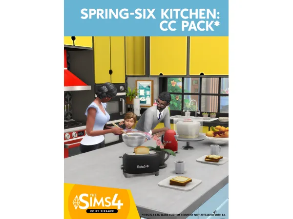 Maxis Match Spring Six Kitchen PACK by SIXAM CC - The Sims 4 Custom Content