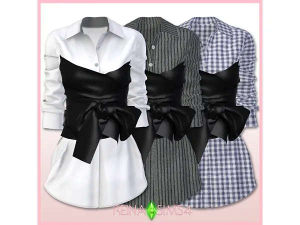 Alpha Reina_TS4_Corset long shirts - The Sims 4 Custom Content