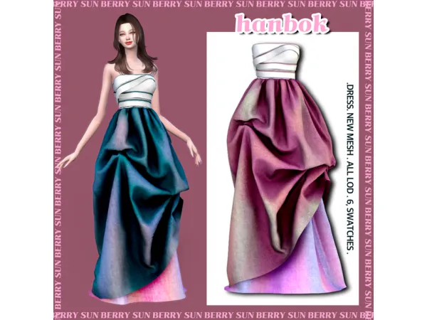 Alpha [SUNBERRY] hanbok Korean dress - The Sims 4 Custom Content