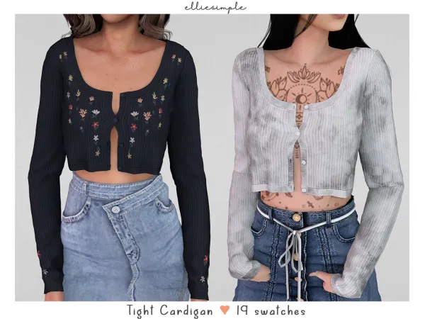 Alpha elliesimple tight cardigan - The Sims 4 Custom Content