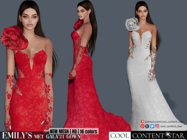 Alpha Emily's 2021 Met Gala Gown cool_content_star by cool_content_star - The Sims 4 custom content