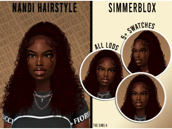 Alpha NandiHairstyle by SimmerBlox - The Sims 4 Custom Content