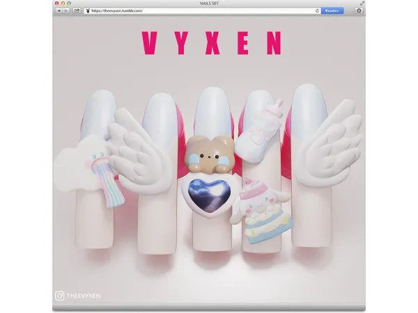 Alpha [ VYXEN ] NAILS SET - The Sims 4 Custom Content