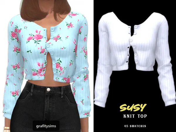 Alpha Susy Knit Top - The Sims 4 Custom Content