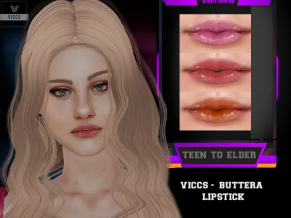 Mix VICCS_BUTTERA LIPSTCK - The Sims 4 Custom Content