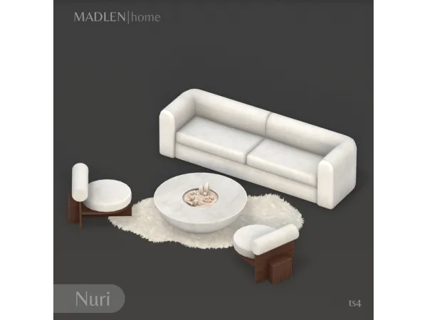 Maxis Match Nuri Living Set by Madlen - The Sims 4 Custom Content
