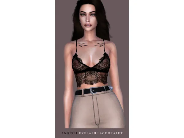 Alpha Top EYELASH LACE BRALET by ANGISSI - The Sims 4 Custom Content