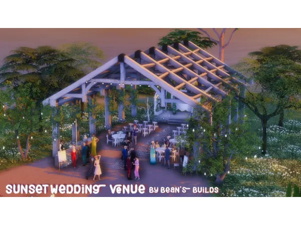 Maxis Match Sunset Wedding Venue by Bean's Builds - The Sims 4 Custom Content