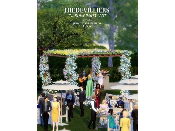 Mix THEDEVILLIERS garden party lot by the devilliers - The Sims 4 Custom Content