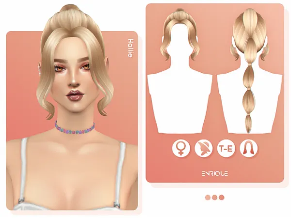 Maxis Match [EnriqueS4] Hallie Hairstyle - The Sims 4 Custom Content