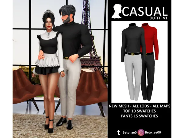 Alpha CASUAL SET V1 by Beto - The Sims 4 Custom Content