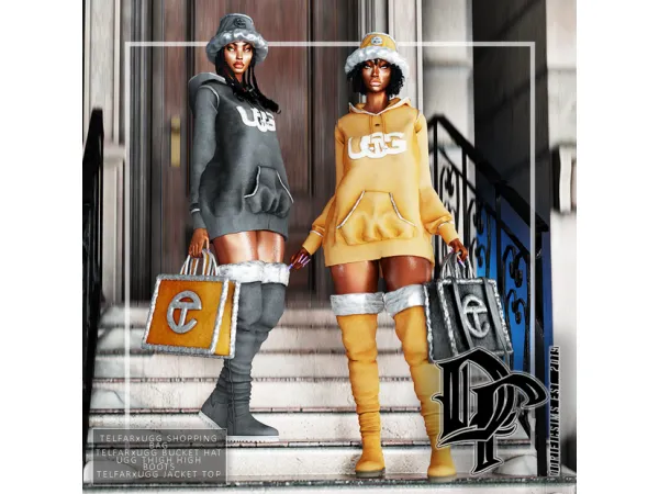 Alpha TELFARxUGG MERCHby dorific - The Sims 4 Custom Content