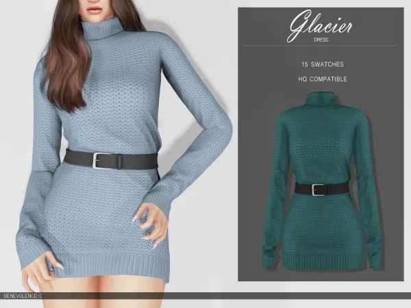 Alpha Glacier Sweater Dress - The Sims 4 Custom Content