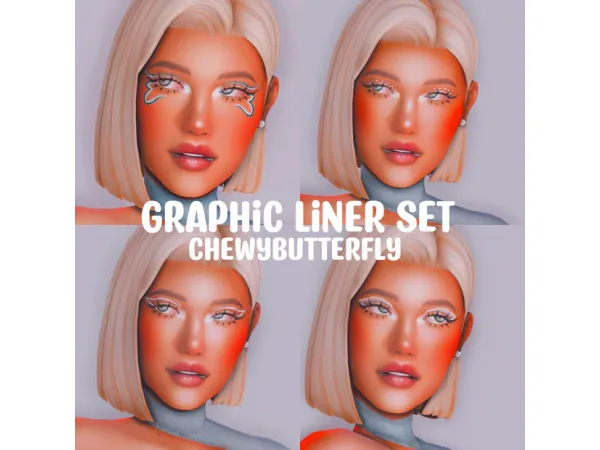 Maxis Match Graphic liner set by chewybutterfly - The Sims 4 Custom Content