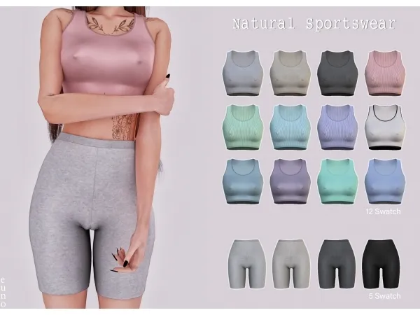 Alpha Natural sportswear set - The Sims 4 Custom Content