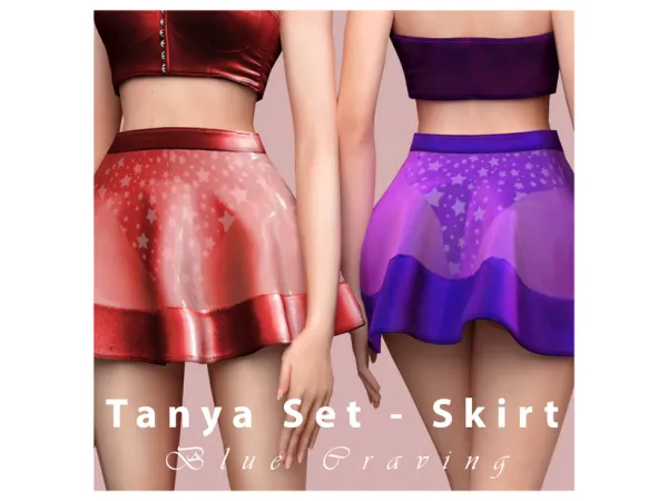 Alpha Blue Craving Tanya Skirt - The Sims 4 Custom Content