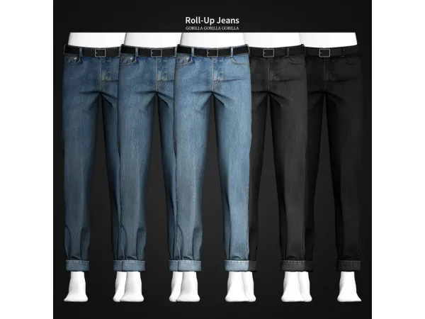 Alpha Roll Up Jeans by Gorilla Gorilla Gorilla - The Sims 4 Custom Content