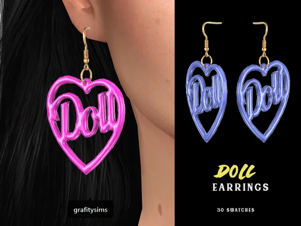 Alpha Doll Earrings - The Sims 4 Custom Content