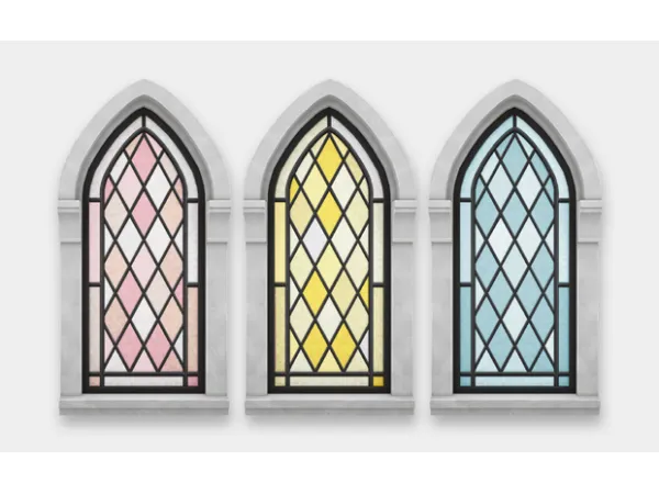Maxis Match Large Stained Glass Window by SimPlistic - The Sims 4 Custom Content