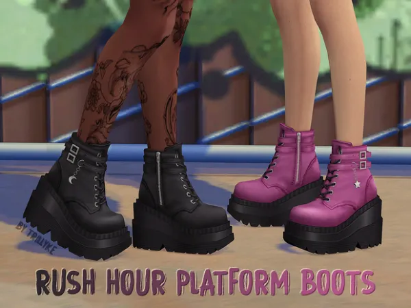Maxis Match Rush Hour Platform Boots by Trillyke - The Sims 4 Custom Content