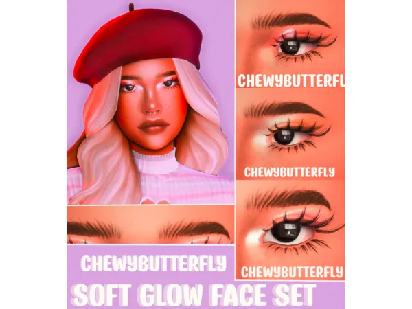 Maxis Match Soft glow face set by chewybutterfly - The Sims 4 Custom Content