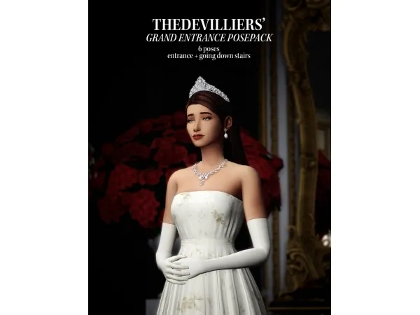 Mix THEDEVILLIERS grand entrance posepack announcer deco sim by the devilliers - The Sims 4 Custom Content