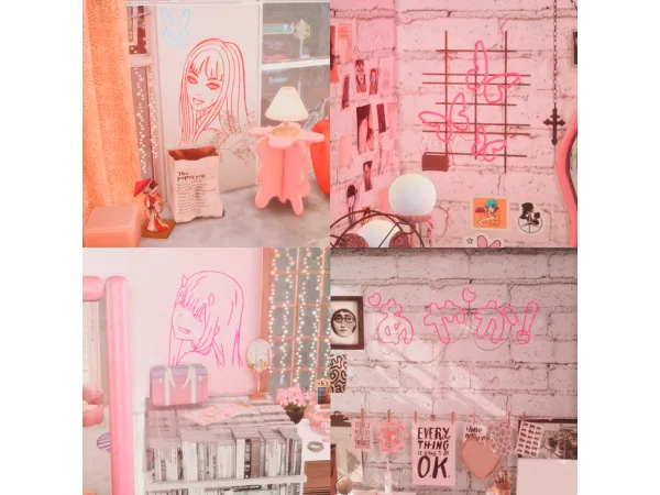 Mix Neon Set Zero Two Junji Ito Dva Bunny Ayaka Butterfly by Hydrangea - The Sims 4 Custom Content