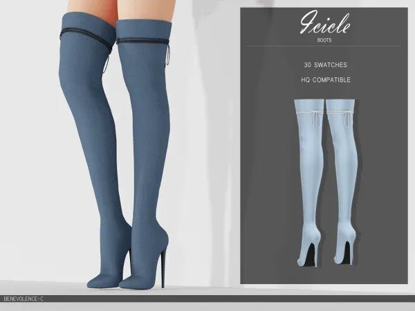 Alpha Icicle Boots - The Sims 4 Custom Content