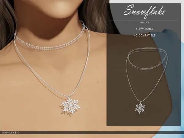 Alpha Snowflake Necklace - The Sims 4 Custom Content