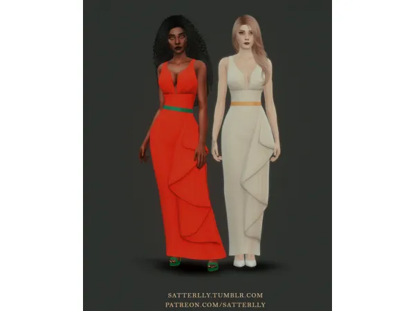Maxis Match Dress Gabriella by satterlly - The Sims 4 Custom Content