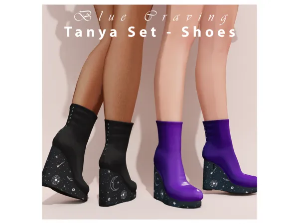 Alpha Blue Craving Tanya Set Boots - The Sims 4 Custom Content