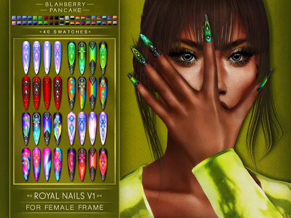 Alpha Royal Nails V1 F Blahberry Pancake by blahberry-pancake - The Sims 4 Custom Content