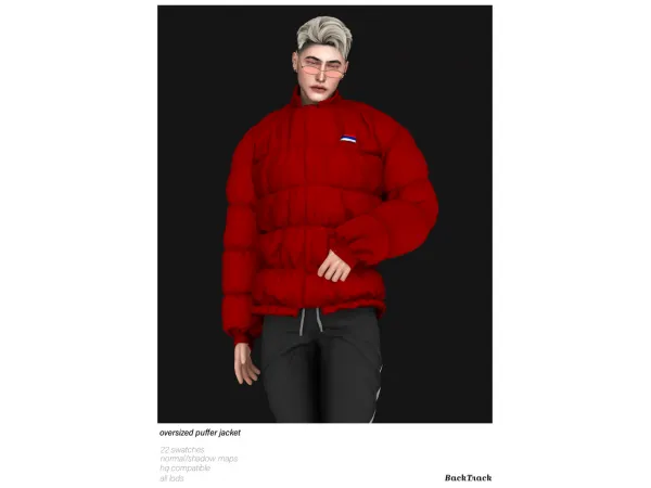 Alpha Oversized Puffer Jacket by BackTrack - The Sims 4 Custom Content