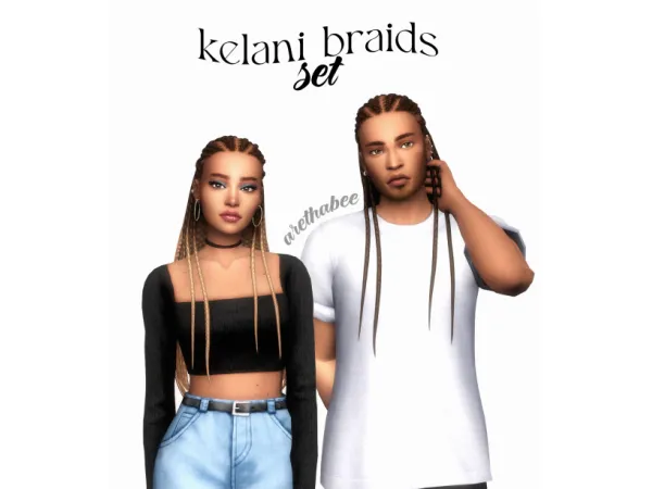 Maxis Match kelani braids set by aretha - The Sims 4 Custom Content