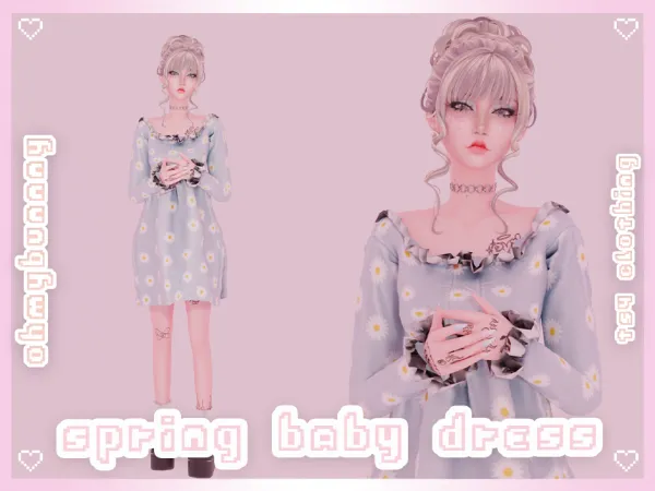 Alpha spring baby dress - The Sims 4 Custom Content