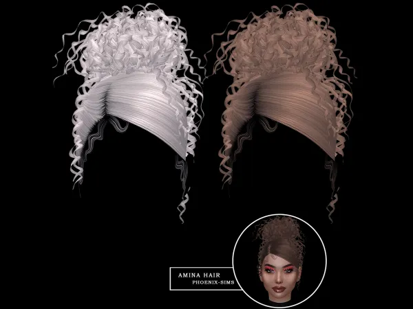 Alpha Amina Hair - The Sims 4 Custom Content