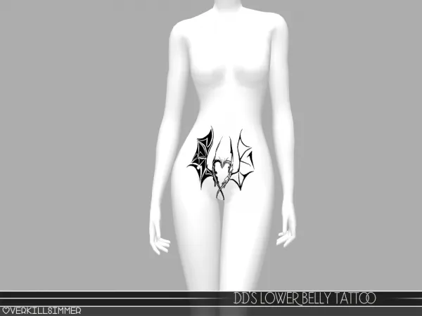 Mix DD's lower belly tattoo - The Sims 4 Custom Content