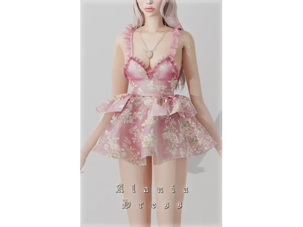 Alpha Alania Dress by korkassims - The Sims 4 Custom Content