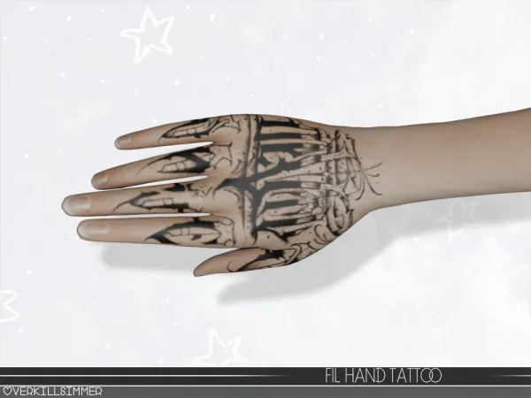 Mix Fil hand tattoo - The Sims 4 Custom Content