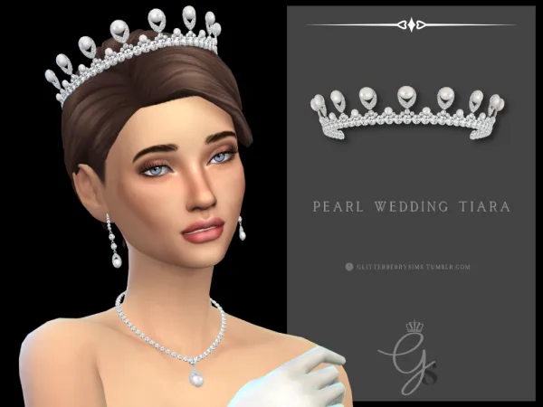 Pearl Wedding Tiara by Glitterberry Sims