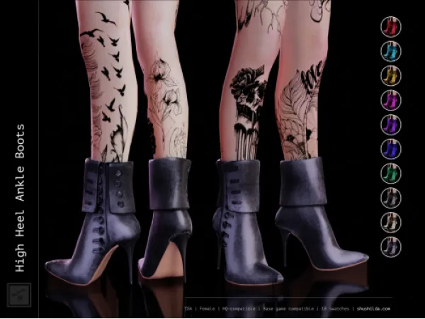 Alpha HIGH HEEL ANKLE BOOTS - The Sims 4 Custom Content