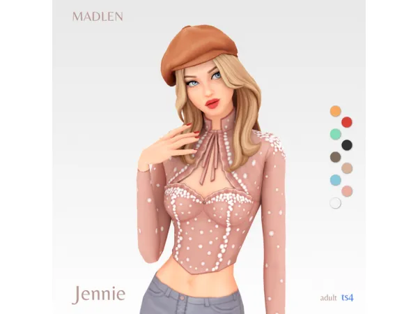 Maxis Match Jennie Top by Madlen - The Sims 4 Custom Content