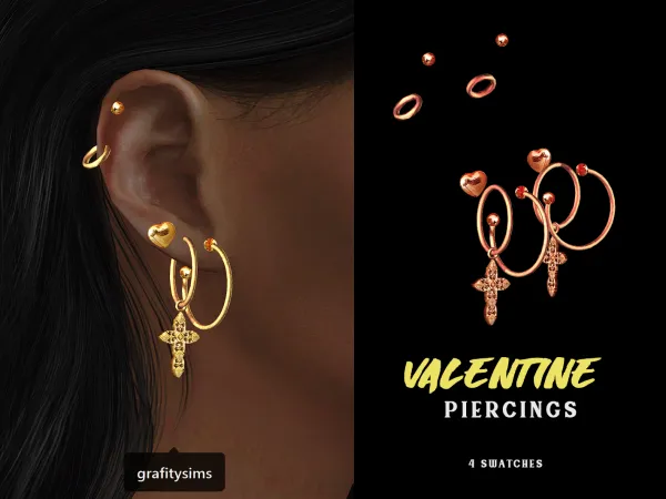 Alpha Valentine Piercings - The Sims 4 Custom Content