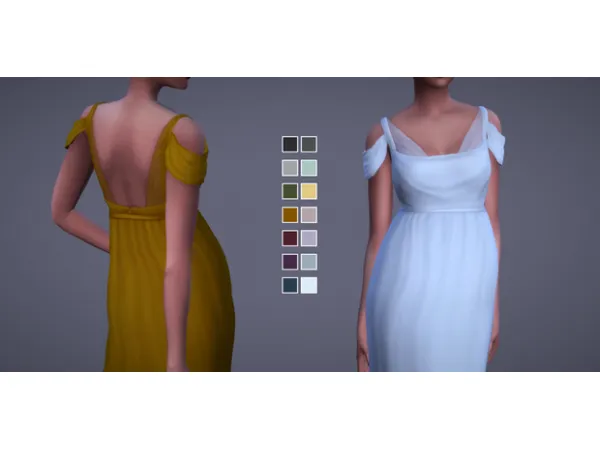 Maxis Match Venus Dress 14 Swatches by Magnolian Farewell - The Sims 4 Custom Content