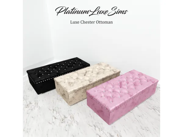 Luxe Chester Ottoman by PlatinumLuxeSims