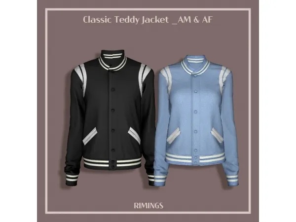 Alpha [RIMINGS] Classic Teddy Jacket _AM AF - The Sims 4 Custom Content