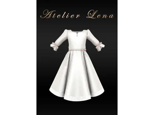 Alpha [Atelier Lena] Child Ribbon Dress - The Sims 4 Custom Content