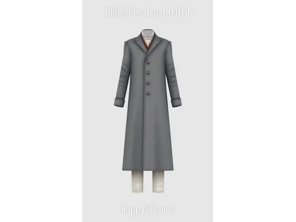 Mix [Lonelyboy] 1830s Greatcoat Outfit - The Sims 4 Custom Content